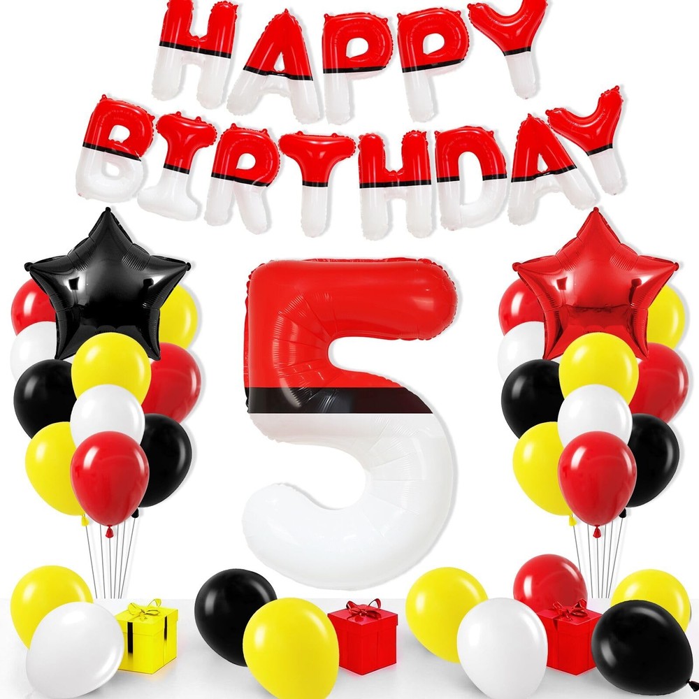 Cartoon Monster Red Black Yellow White Decorations Party Supplies Red And Bla…