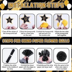 Graduation Decorations 2026 Black and Gold Class of 2026