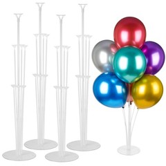 Voircoloria 4 Sets Balloon Stand Kits, Red, Blue, Purple, Pink, Green