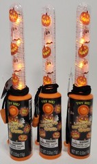 Lot Of 3 CandyRific Ghost &Pumpkin Light Up Blinking Safety Wand Candy Halloween