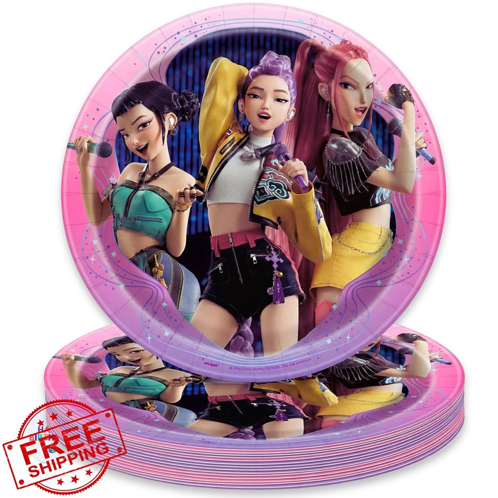 Unique KPop Demon Hunters Paper Plates 16 Pack