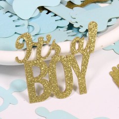 Gender Reveal Confetti 250 Pcs Gold & Blue Baby Shower Table Decorations