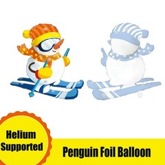6 Pcs Ski Penguin Balloons Set – 2 Snowflake, 2 Animal Ski Penguin, 2 Star Fo…