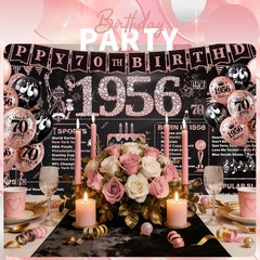 Rose Gold 70Th Birthday Decorations for Women – 37Pcs Happy 70Th Birthday Banner