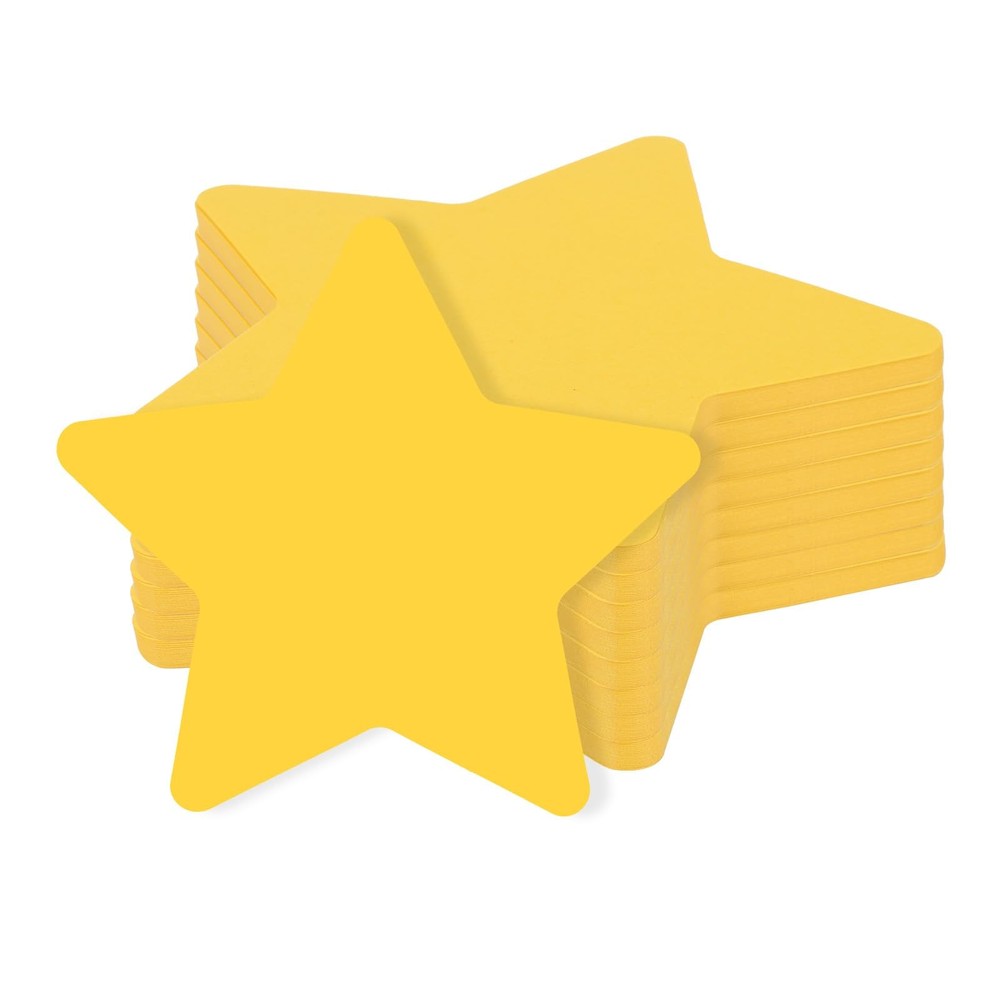 200 PCS 4in Gold Star Cutouts Double Sided Yellow Paper Die Cuts Craft Decor