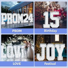 4FT Marquee Light Up Letters – Cool White Light Up Letters K with Fixed Water…
