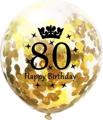 80Th Birthday Balloons Black and Gold 80Th Birthday Party Decorations for Men an