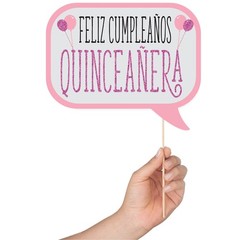 Quinceanera Photo Booth Props – 41-pc Photobooth Kit with 8 x 10-Inch Sign, 6…