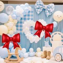 2pcs Large Bow Balloons, Bow Themed Party Decorations Elegant Coquette Balloo…