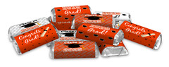 Class of 2025 Graduation Mini Candy Wrapper | Set of 60 Stickers | Orange Theme