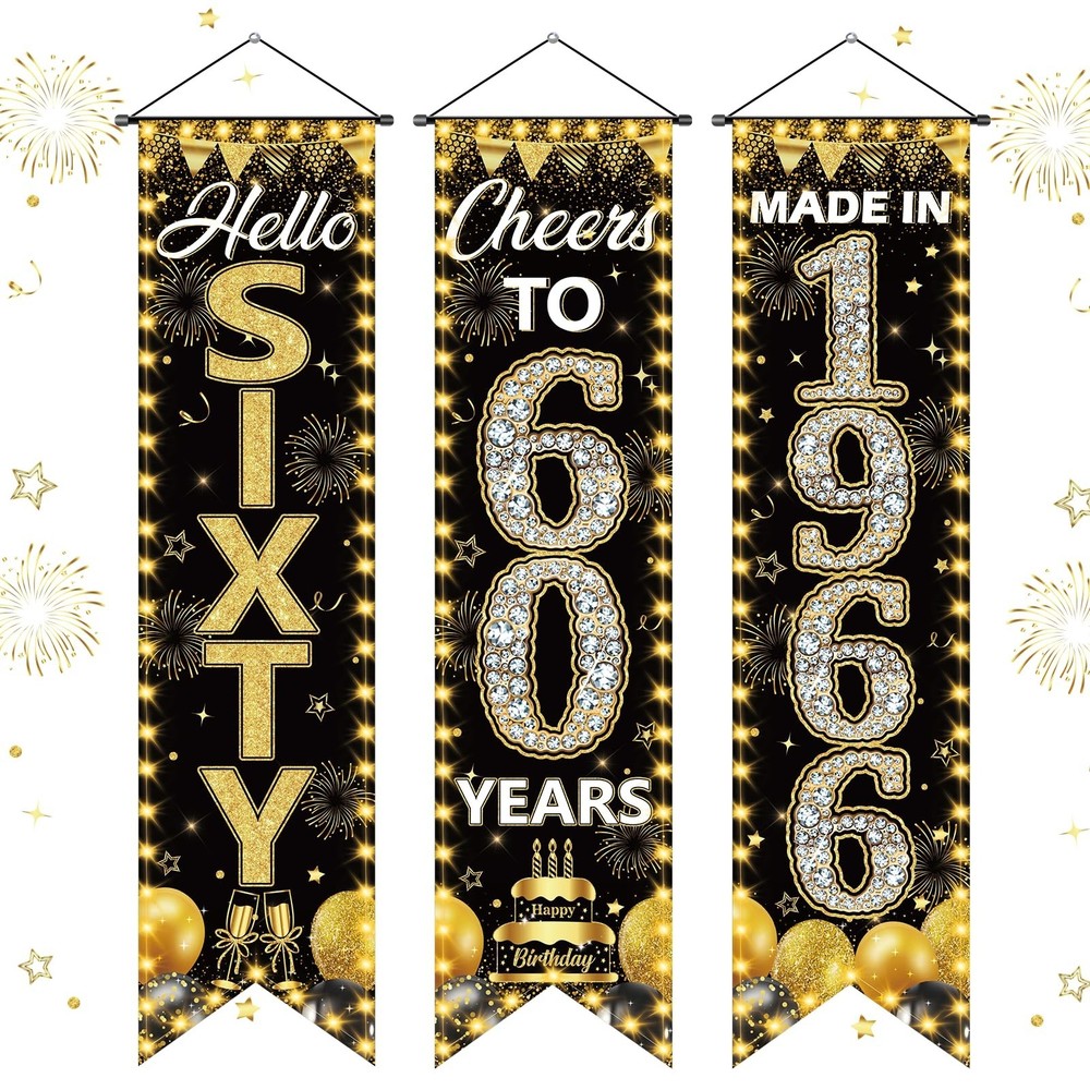 3 Pieces 60th Birthday Party Banners 60th Birthday Decorations for Men Women …