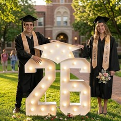 Bold 26 Marquee Numbers – Class of 2026 Graduation Decor Set