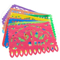 18 FT Cinco De Mayo Party Decorations, Fiesta Banner with 9 Plastic Papel Picado