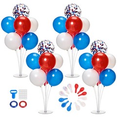Balloon Centerpiece Kit for Table 4 Sets Balloon Stand with 40 Red White Blue…