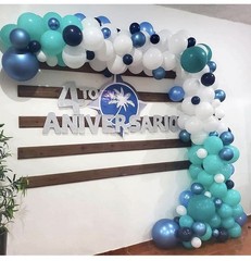Teal Balloon Garland Arch Kit, Navy Blue Light Blue Teal White Turquoise