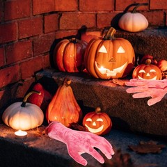 Halloween Scary Silicone Hand Props for Decor Use Lightweight Horror Design 4pcs