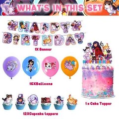 Aphmau Cat Theme Birthday Party Supplies Kits,for Kids Birthday Party Decoration