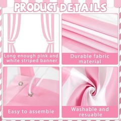 Pink Circus Party Awning Carnival Theme Decorations Circus White and Pink Stripe