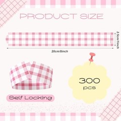 Fanfanwin 300 Sheet Gingham Paper Chain Garland Strips – 1×8 Inch DIY Pink