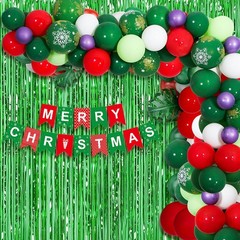 20 PCS 3.2×9.8FT Green Foil Fringe Curtains Backdrop Metallic Tinsel Streamer