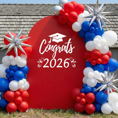 White Graduation Decal for Arch Backdrop Congrats Grad 2026 Sign Graduation Deco