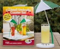 2pk Corona Beach Style Umbrella Beer Cocktail Coasters – Kitchen Bar Set Holders