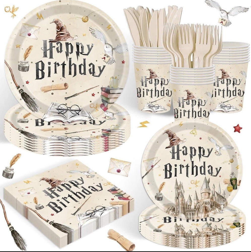 20 Guest Magical Wizard Birthday Party Supplies School Decorations Tableware