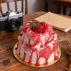 Fake Cake Dessert Artificial Cream Strawberry Jam Cupcake Faux Food Decor Prop
