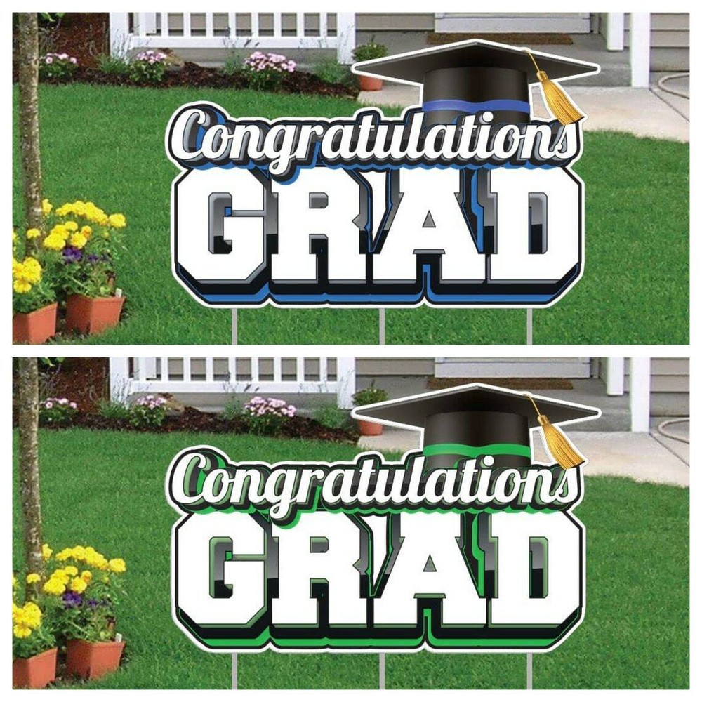 Jumbo Congratulations Grad Yard Sign, Graduation Yard Card Display, Grad Party