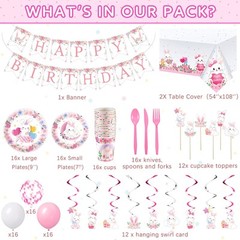 153 Pcs Easter Bunny Birthday Party Decorations Kit with Bunny Birthday Banne…