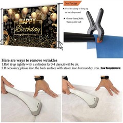 Sensfun Black Gold Happy Birthday Backdrop Sparkle Glitter Golden Balloon Bokeh