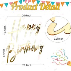 Happy Birthday Sign for Backdrop Large Happy Birthday Sticker Letter Acrylic