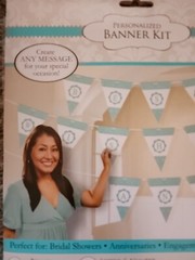 Festive Personalized Pennant Banner Wedding Party Décoration Teal Any Message