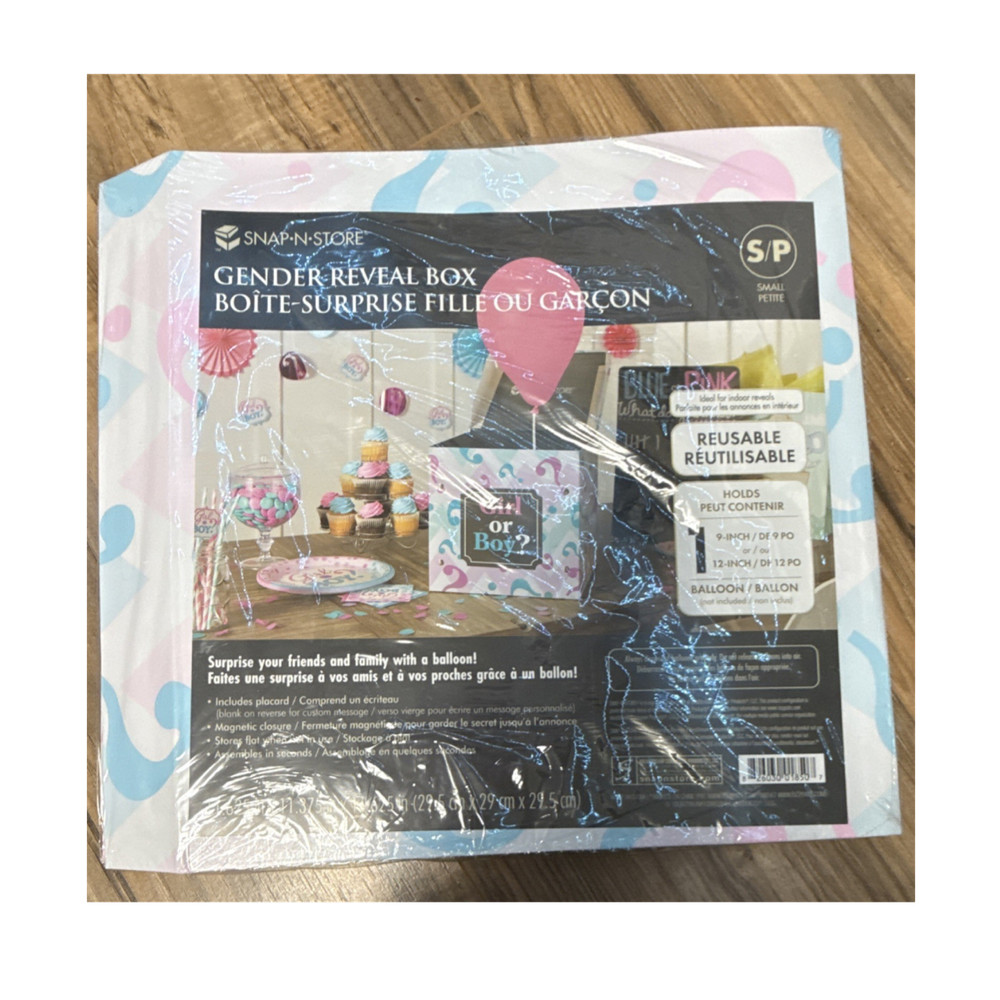 Snap-N-Store Gender Reveal Box Multicolor Paper Party Decoration