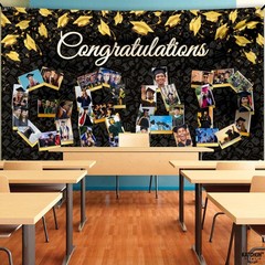 Congratulations Graduation Photo Banner – Xtralarge, 72×44 Inch | Personalized..