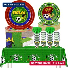 251PCS Soccer Party Decorations Serve 50 World Cup 2026 Soccer Ball Birthday Pla