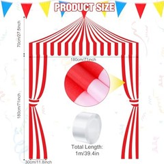 3 Pcs Carnival Party Decorations Circus Tent Awning Halloween Striped Style