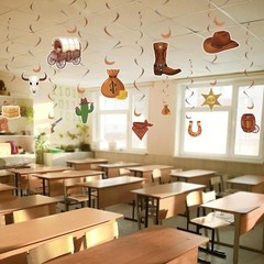 24PCS Western Party Decorations, Western Cowboy Hanging Swirl Decorations Wil…
