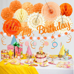 Birthday Decorations, Orange Beige Fal Boho Party Decorations for Women Girls –