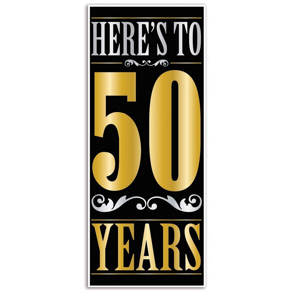 Beistle Here’s To «50» Years Door Cover – Birthday-Age Specific | Party Supply