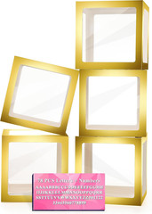 Baby Boxes with Letters for Baby Shower, 5 Clear Balloon Boxes with 78 Letters &
