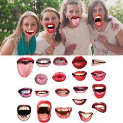 Photo Booth Props Funny Lip Mouth 20 PCS Stick Selfie Party Accessories