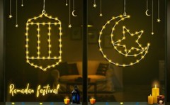 Timer Ramadan Eid Mubarak Decorations Window Lights 2 Pack 11.8 Inch Lantern …