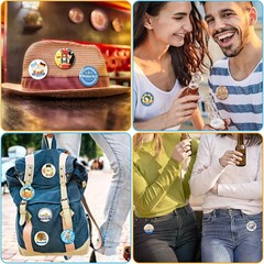 54pcs Oktoberfest Buttons Pins Bavarian Style Badges for Oktoberfest Party Favor