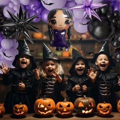 143pc Purple And Black Balloon Arch Kit Gothic Balloon Garland Bats Starburst…