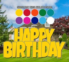 24″ Happy Birthday Quick Set Yard Sign Letters | 5pc Outdoor Lawn Decorations