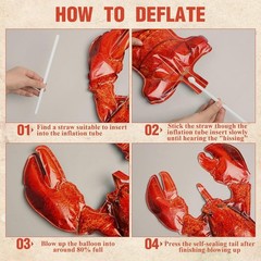 6 Pcs Crawfish Boil Party Decorations Lobster Balloons, Tablecloth & Fish Net
