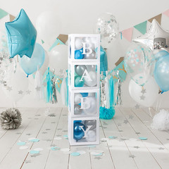 Baby Boxes with 12 Letters for Baby Shower, Baby Shower Decorations for Boy or G