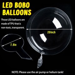 10 Packs LED Light Up BoBo Balloons Wedding Birthday Valentine’s Day Party Decor
