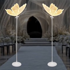 2 Pcs Wedding Butterfly LED Light Floor Hanging Light Butterfly Decoration Prop